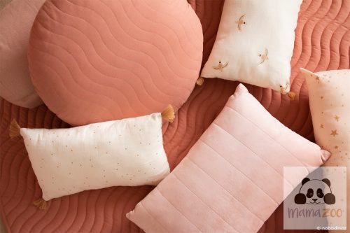 Nobodinoz pamut steppelt kerek párna - rózsaszín