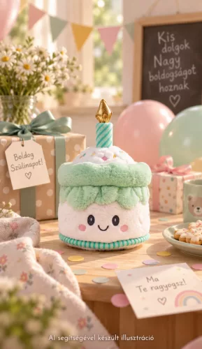 Teddykompaniet zöld plüss születésnapi torta