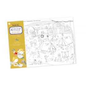   40 darab színező, foglalkoztató feladat, tányéralátét - táborozás