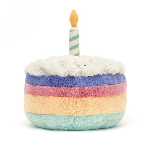 Jellycat szivárvány színű plüss szülinapi torta - Jellycat Amuseable Rainbow Birthday Cake