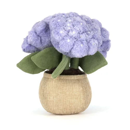 Jellycat plüss hortenzia puha lila virágokkal és zöld levelekkel