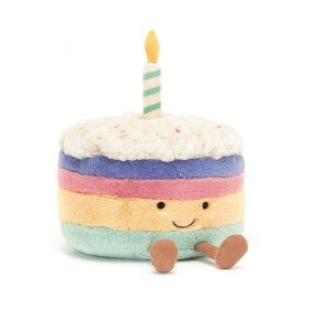   Jellycat szivárvány színű plüss szülinapi torta (kicsi) - Jellycat Amuseable Rainbow Birthday Cake (small)