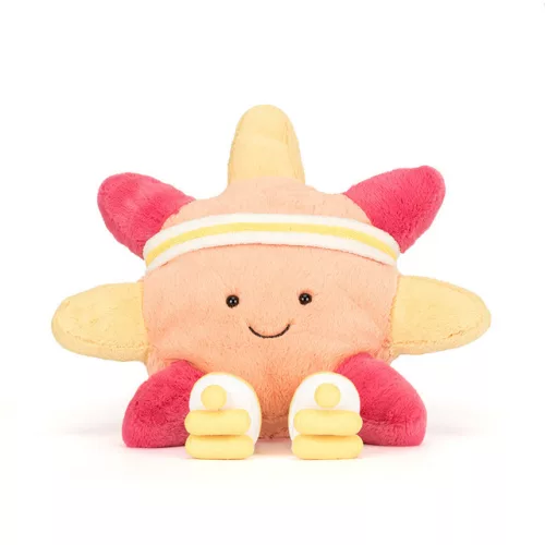 Görkorcsolyás Jellycat napocska napsárga és rózsaszín sugarakkal