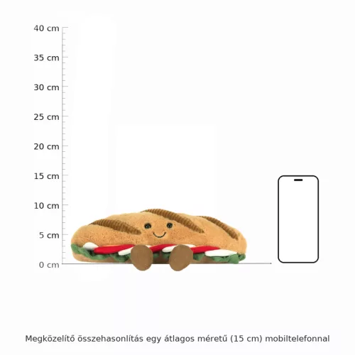 Jellycat mozzarellás plüss szendvics - Amuseables Caprese Baguette