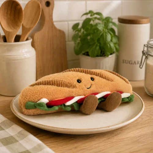 Jellycat mozzarellás plüss szendvics - Amuseables Caprese Baguette