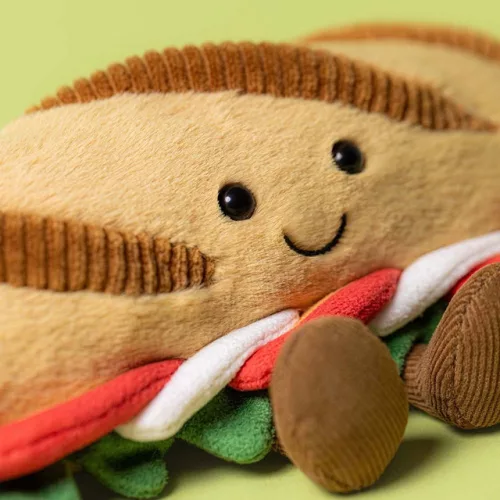 Jellycat mozzarellás plüss szendvics - Amuseables Caprese Baguette