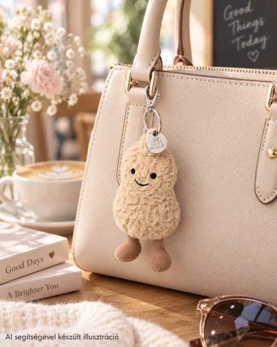 Jellycat plüss mogyoró táskadísz, kulcstartó - Jellycat Amuseables Peanut Bag Charm