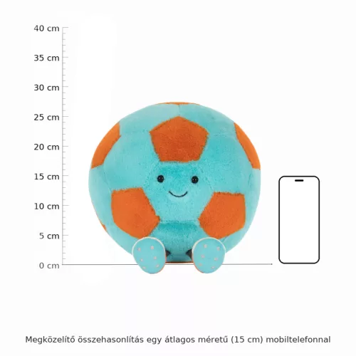 Jellycat kék és narancs plüss focilabda