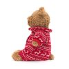 Jellycat Bartholomew karácsonyi pizsamában - Bartholomew Bear Winter Pyjamas 26cm