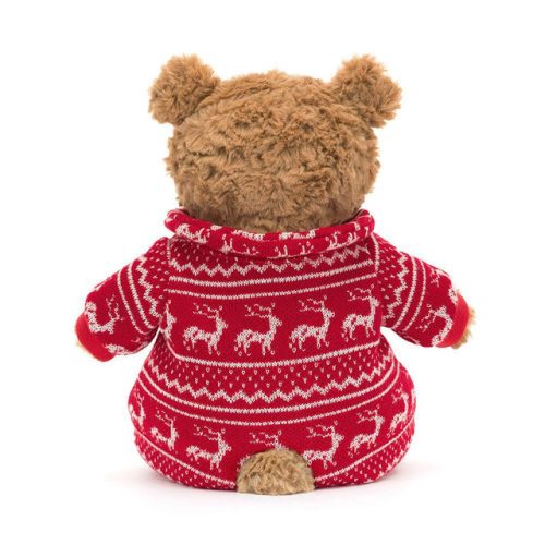 Jellycat Bartholomew karácsonyi pizsamában - Bartholomew Bear Winter Pyjamas 26cm