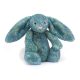 Jellycat Luxe Azure plüss nyuszi - Jellycat Bashful Luxe Bunny Azure Original