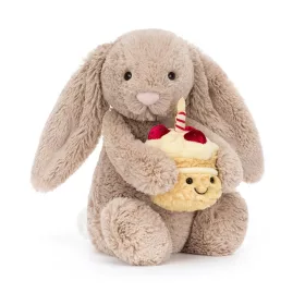 Jellycat bézs nyuszi szülinapi tortával