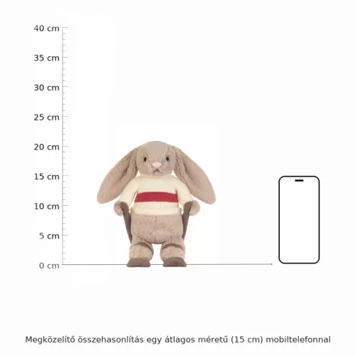 Jellycat Síelő Plüss Nyuszi - Bashful Bunny Gold Medal Ski Outfit