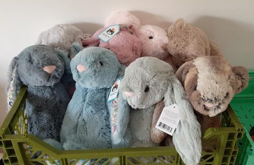 Jellycat ködös kék színű plüss nyuszi - Jellycat Bashful Dusky Blue Bunny