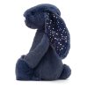 Jellycat sötétkék plüss nyuszi csillagos fülekkel - Jellycat Bashful Stardust Bunny