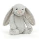 JellyCat Bashful szürke plüss nyuszi csillagos fülekkel - kicsi - Bashful Shimmer Bunny Small
