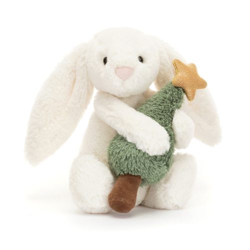 Jellycat nyuszi karácsonyfával 18 cm - Jellycat Bashful Bunny with Christmas Tree 18cm