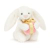 Jellycat plüss nyuszi ajándékkal - kicsi - Jellycat Bashful Bunny with Present Little