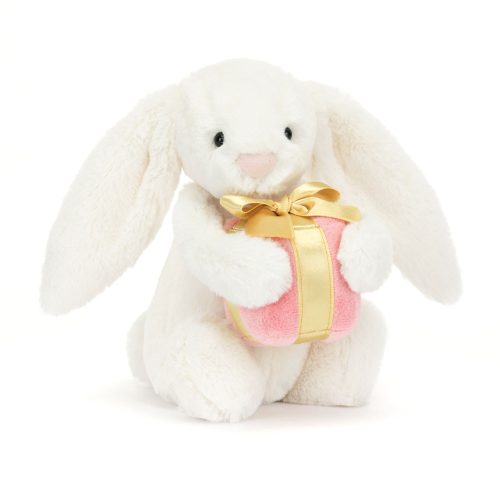 Jellycat plüss nyuszi ajándékkal - kicsi - Bashful Bunny with Present Little