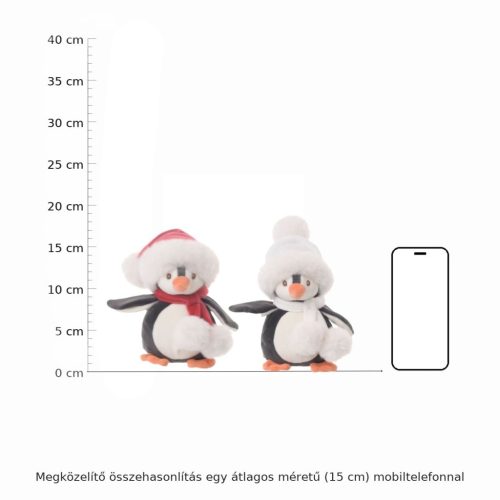 Bukowski Julius, pici plüss pingvin piros sapkában - Bukowski Baby Julius in red winter hat 