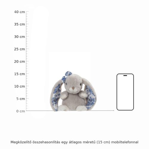 Bukowski Kanina szürke kis plüss nyuszi virágos fülekkel - Bukowski Cute Kanini Floral - Grey (15cm)