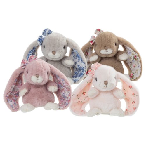Bukowski Kanina antikrózsaszín kis plüss nyuszi virágos fülekkel - Bukowski Cute Kanini Floral - Antique Pink (15cm)