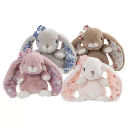 Bukowski Kanina antikrózsaszín kis plüss nyuszi virágos fülekkel - Bukowski Cute Kanini Floral - Antique Pink (15cm)
