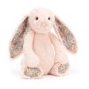 Jellycat púderrózsaszín plüss nyuszi virágos fülekkel - nagy - Jellycat Blossom Blush Bunny Large