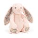 Jellycat púderrózsaszín plüss nyuszi virágos fülekkel - nagy - Blossom Blush Bunny Large
