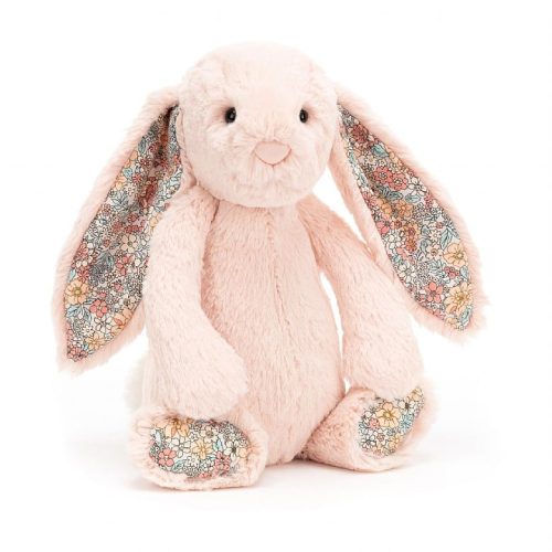 Jellycat púderrózsaszín plüss nyuszi virágos fülekkel - Jellycat Blossom Blush Bunny