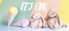 JellyCat púderrózsaszín plüss nyuszi virágos fülekkel - Blossom Blush Bunny