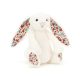 Jellycat fehér plüss nyuszi virágos füllel - Blossom Cream Bunny Medium