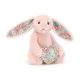 Jellycat púderrózsaszín plüss nyuszi szívvel, virágos fülekkel - kicsi - Jellycat Blossom Heart Blush Bunny