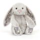 Jellycat szürke plüss nyuszi virágos fülekkel "Bloom" - Blossom Silver Bunny 'Bloom'