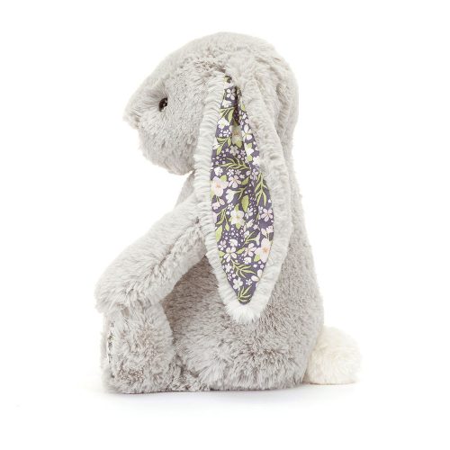 Jellycat szürke plüss nyuszi virágos fülekkel "Bloom" - Blossom Silver Bunny 'Bloom'