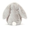 Jellycat szürke plüss nyuszi virágos fülekkel "Bloom" - Blossom Silver Bunny 'Bloom'