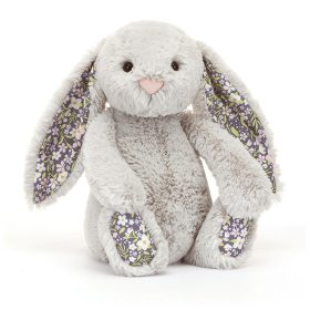   Jellycat szürke plüss nyuszi virágos fülekkel "Bloom" - Kicsi- Blossom Silver Bunny 'Bloom' Small