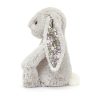 Jellycat szürke plüss nyuszi virágos fülekkel "Bloom" - Kicsi- Blossom Silver Bunny 'Bloom' Small