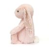 Jellycat púderrózsaszín plüss nyuszi virágos fülekkel "Cherry" - Kicsi- Jellycat Blossom Blush Bunny 'Cherry' Small