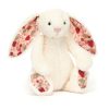 Jellycat plüss krémszínű nyuszi virágos fülekkel "Berry" - Kicsi- Jellycat Blossom Cream Bunny "Berry" Small