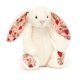 Jellycat plüss krémszínű nyuszi virágos fülekkel "Berry" - Kicsi- Jellycat Blossom Cream Bunny "Berry" Small