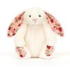 Jellycat plüss krémszínű nyuszi virágos fülekkel "Berry" - Kicsi- Jellycat Blossom Cream Bunny "Berry" Small