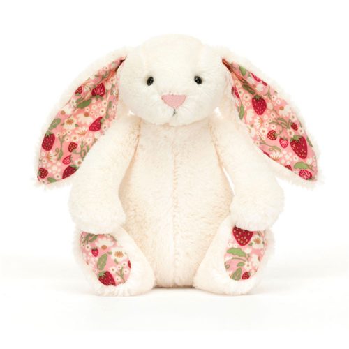 Jellycat plüss krémszínű nyuszi virágos fülekkel "Berry" - Kicsi- Jellycat Blossom Cream Bunny "Berry" Small