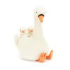 Jellycat hattyú mama kicsinyeivel - Jellycat Featherful Swan