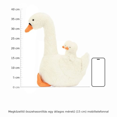 Jellycat hattyú mama kicsinyeivel - Jellycat Featherful Swan