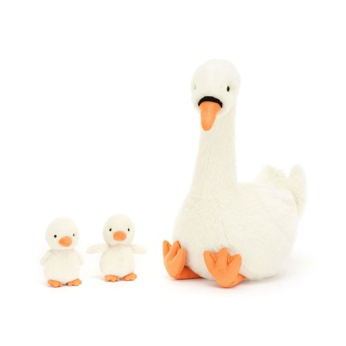 Jellycat hattyú mama kicsinyeivel - Jellycat Featherful Swan