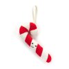 Jellycat plüss cukorpálca karácsonyfadísz - Jellycat Festive Folly Candy Cane