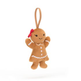  Jellycat plüss mézeskalács lány karácsonyfadísz - Jellycat Festive Folly Gingerbread Ruby