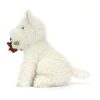 Jellycat Plüss westie rózsával - Jellycat Munro Scottie Dog 'Love You'