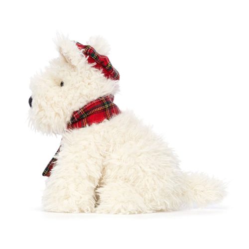 Jellycat plüss Westie karácsonyi ruhában - Jellycat Winter Warmer Munro Scottie Dog